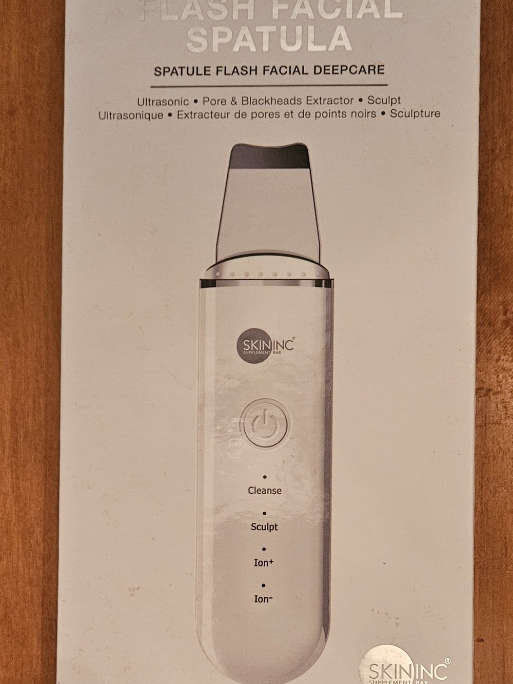 Skininc Flash Facial Spatula Ultrasonic Skincare Tool — White
